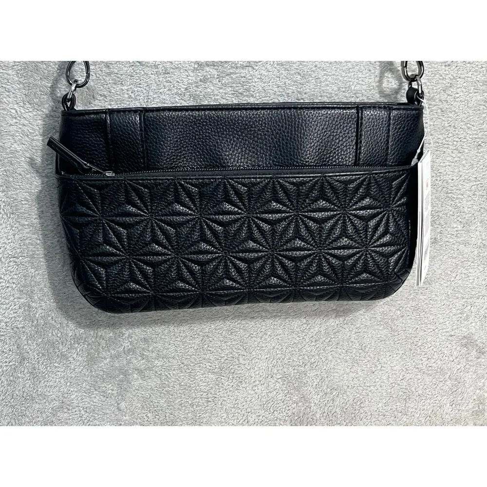 Lug Flyer Vegan Leather Crossbody Shoulder Bag Purse Black NWT RFID Commuter